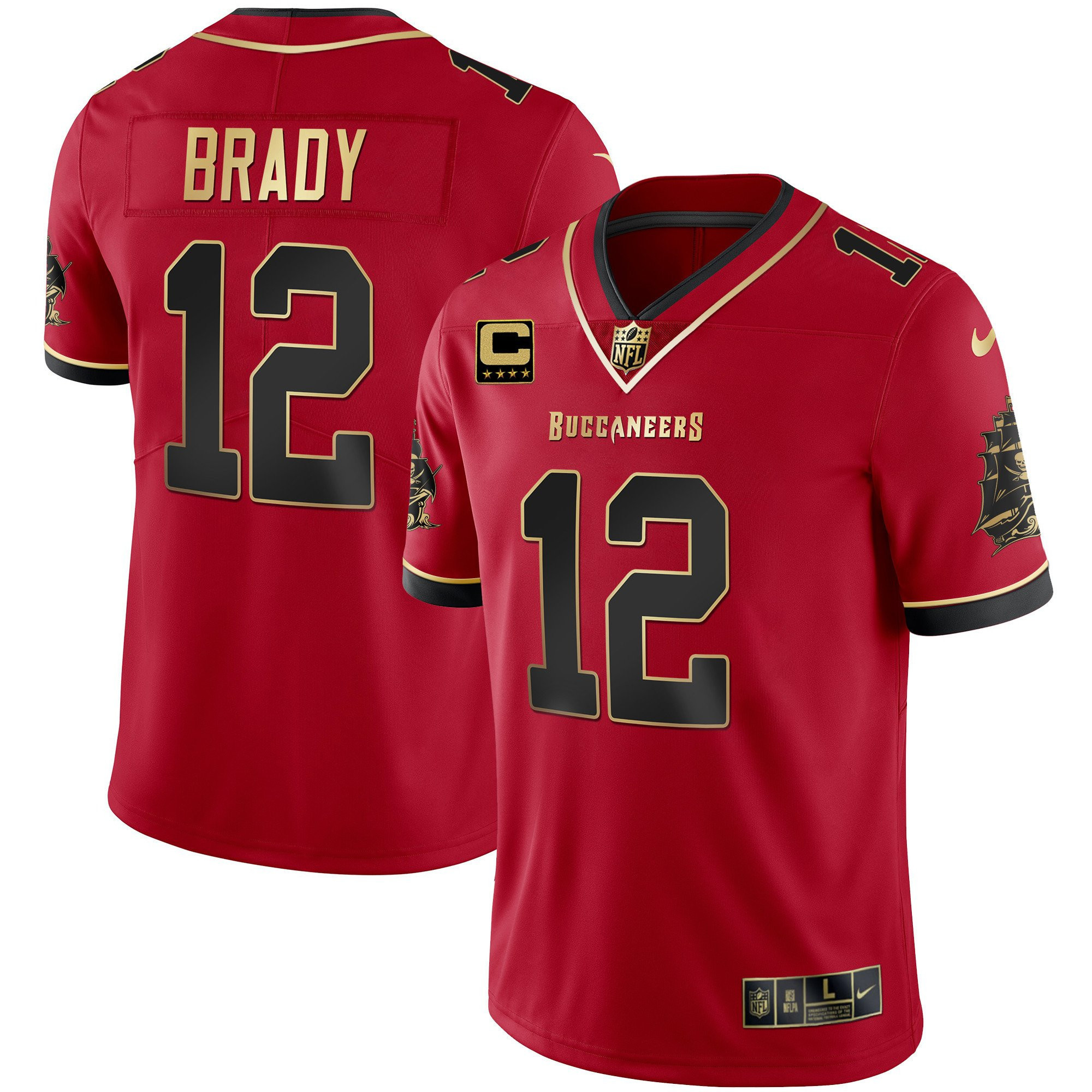 Men's Tampa Bay Buccaneers Tom Brady Limited Black Red Jersey - All Stitched