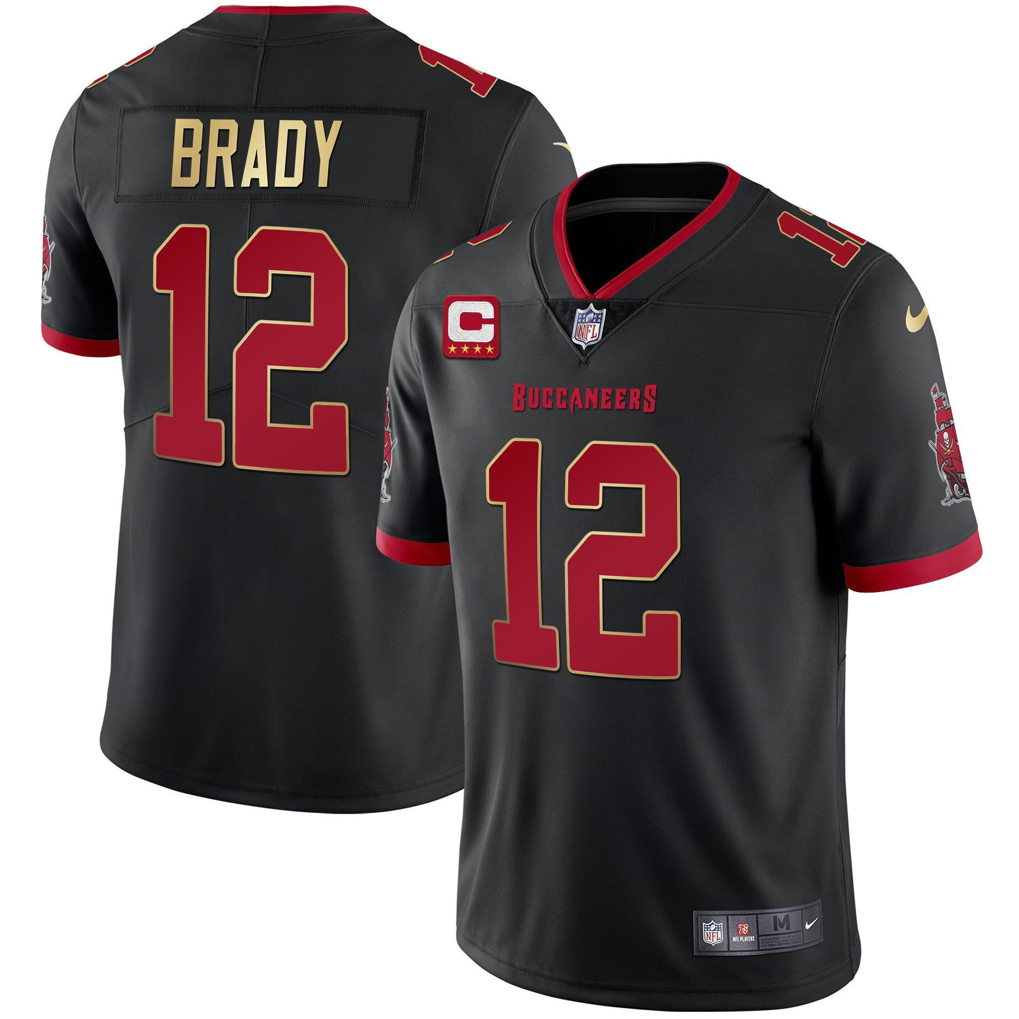 Men's Tampa Bay Buccaneers Tom Brady Limited Gold Trim Jersey - All Stitched