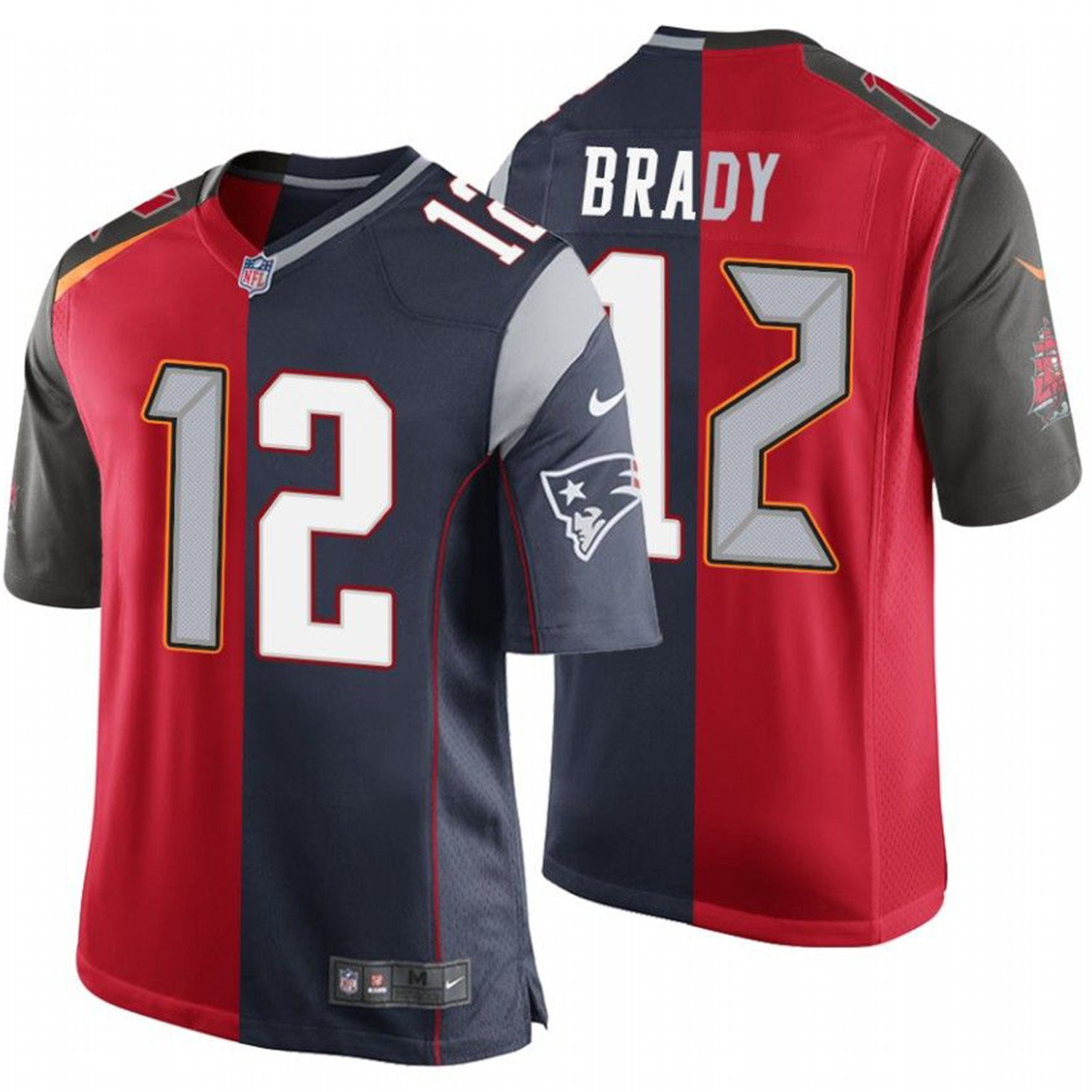 Men's Tampa Bay Buccaneers Tom Brady Limited Split Jersey - All Stitched