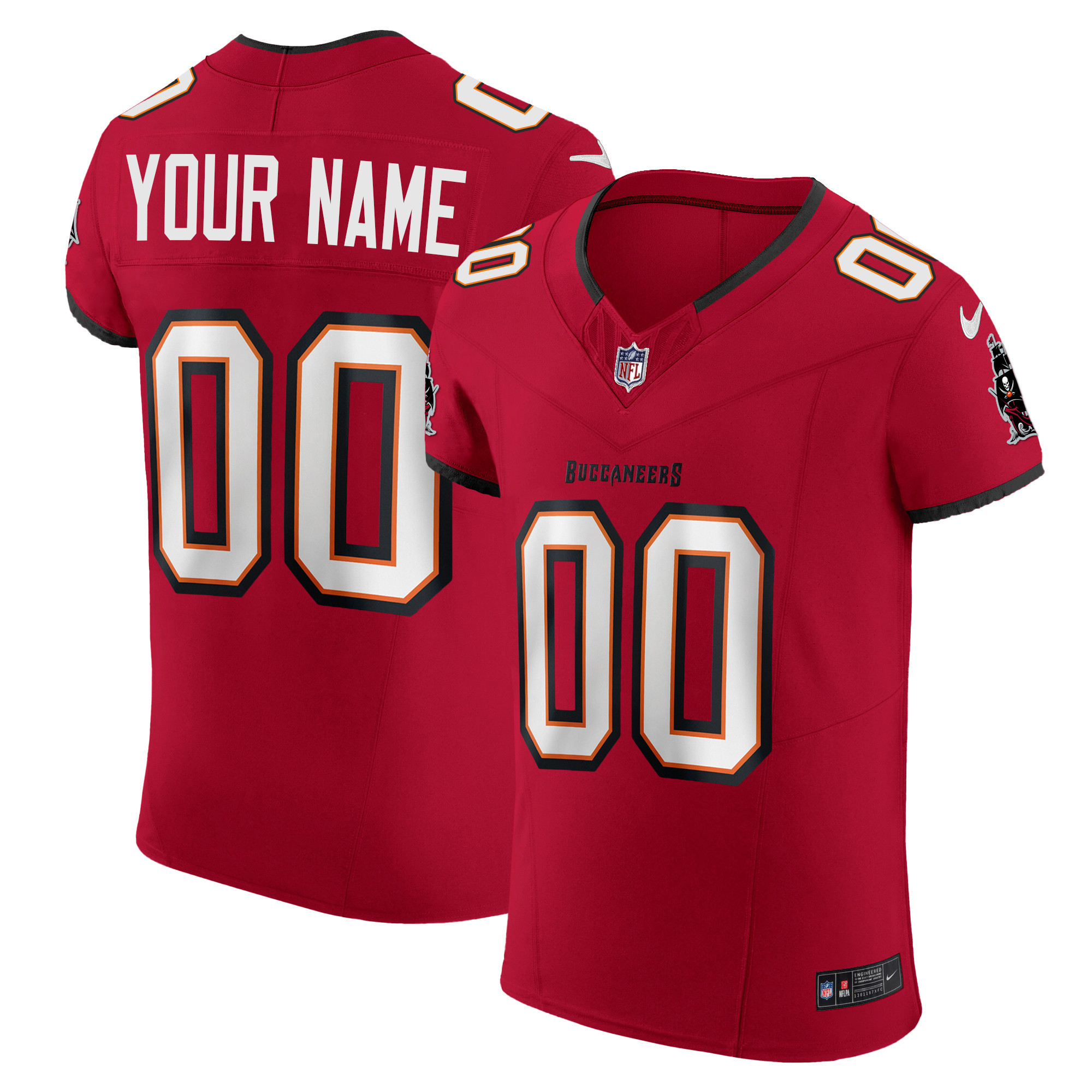 Men's Tampa Bay Buccaneers Vapor Elite Custom Red Jersey - All Stitched