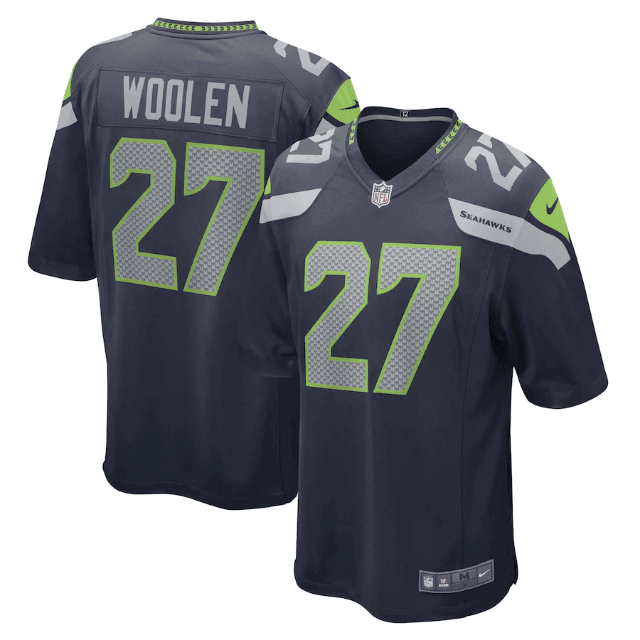 Men's Tariq Woolen Seattle Seahawks Navy Navy Jersey - All Stitched