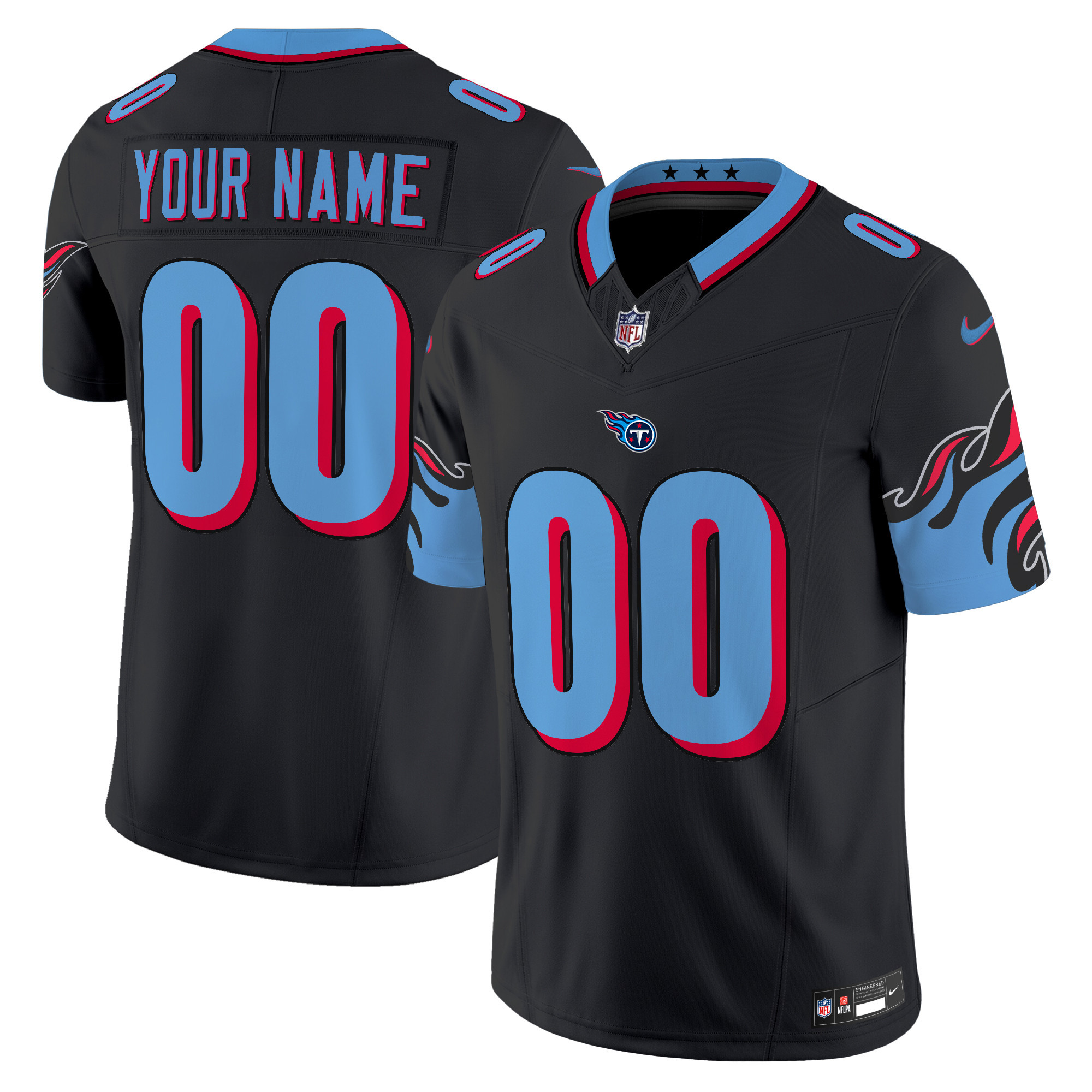 Men's Tennessee Titans Special Vapor Limited Custom Black Jersey - All Stitched