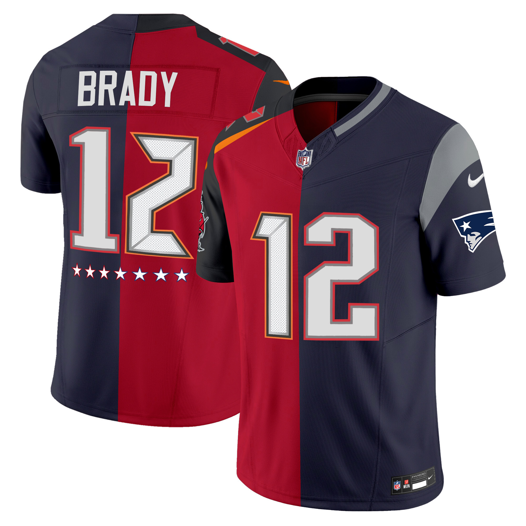 Men's Tom Brady New England Patriots 6x-Time Super Bowl Vapor Limited Split Limited Jersey - All Stitched