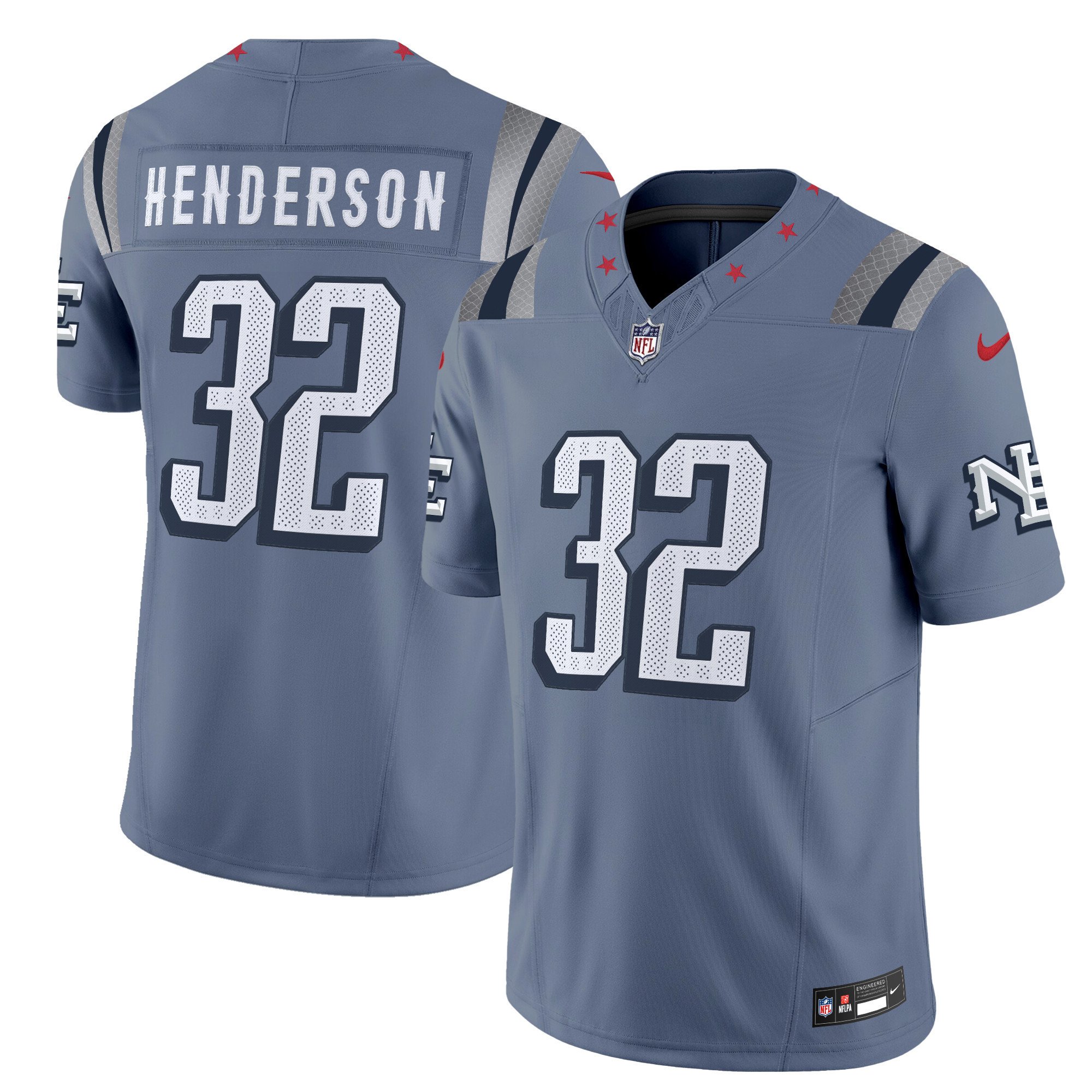 Men's TreVeyon Henderson New England Patriots 2025 "Rivalries" Vapor Limited Jersey - All Stitched