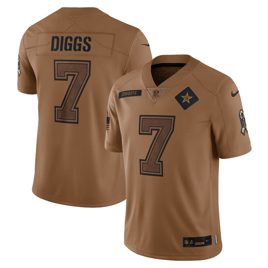Men's Trevon Diggs Dallas Cowboys Brown Jersey - All Stitched