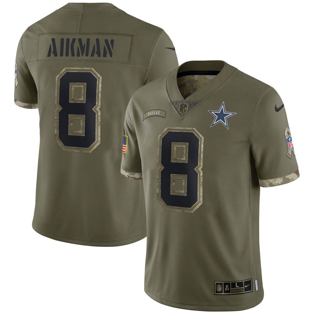 Men's Troy Aikman Dallas Cowboys Salute To Service Salute To Service Jersey - All Stitched