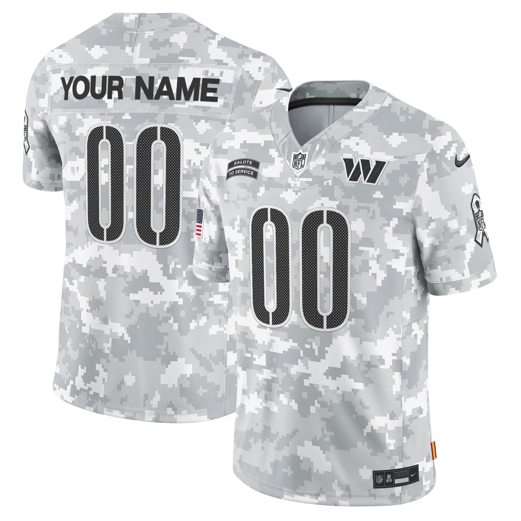 Men's Washington Commanders 2024 Salute to Service Vapor Limited Custom Custom Jersey - All Stitched