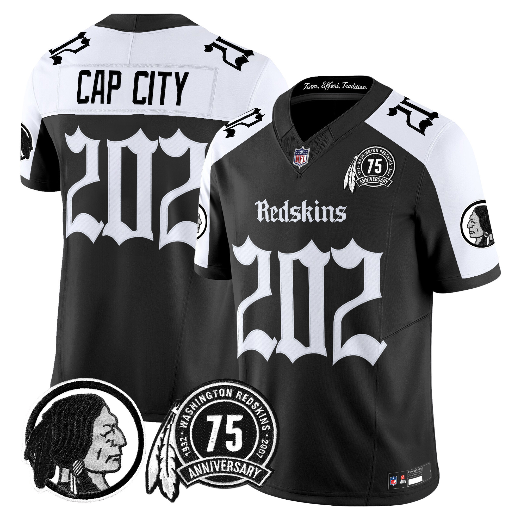 Men's Washington Commanders 'Gothic Capital Edition' Vapor Limited Alternate Cap City 202 Jersey - All Stitched