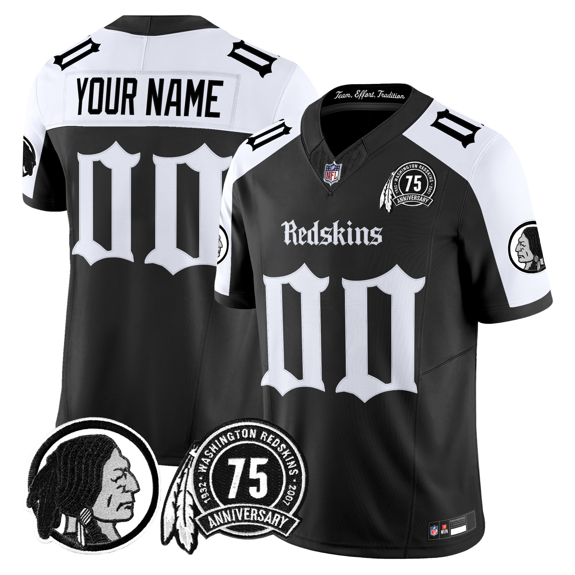 Men's Washington Commanders 'Gothic Capital Edition' Vapor Limited Custom Alternate Jersey - All Stitched