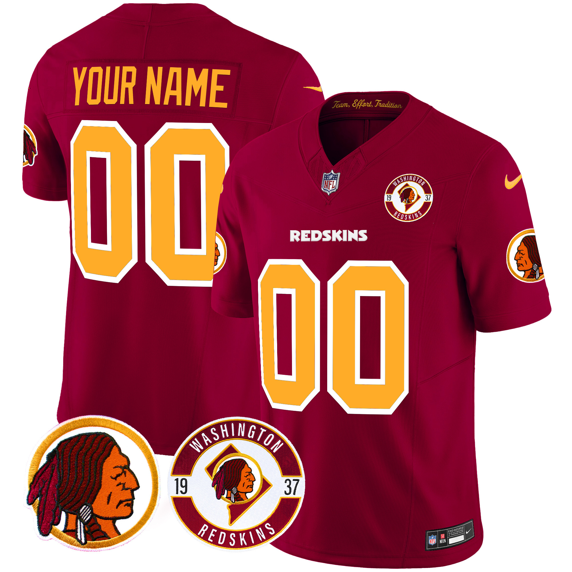 Men's Washington Redskins 2024 Vapor Limited Custom Burgundy Jersey - All Stitched