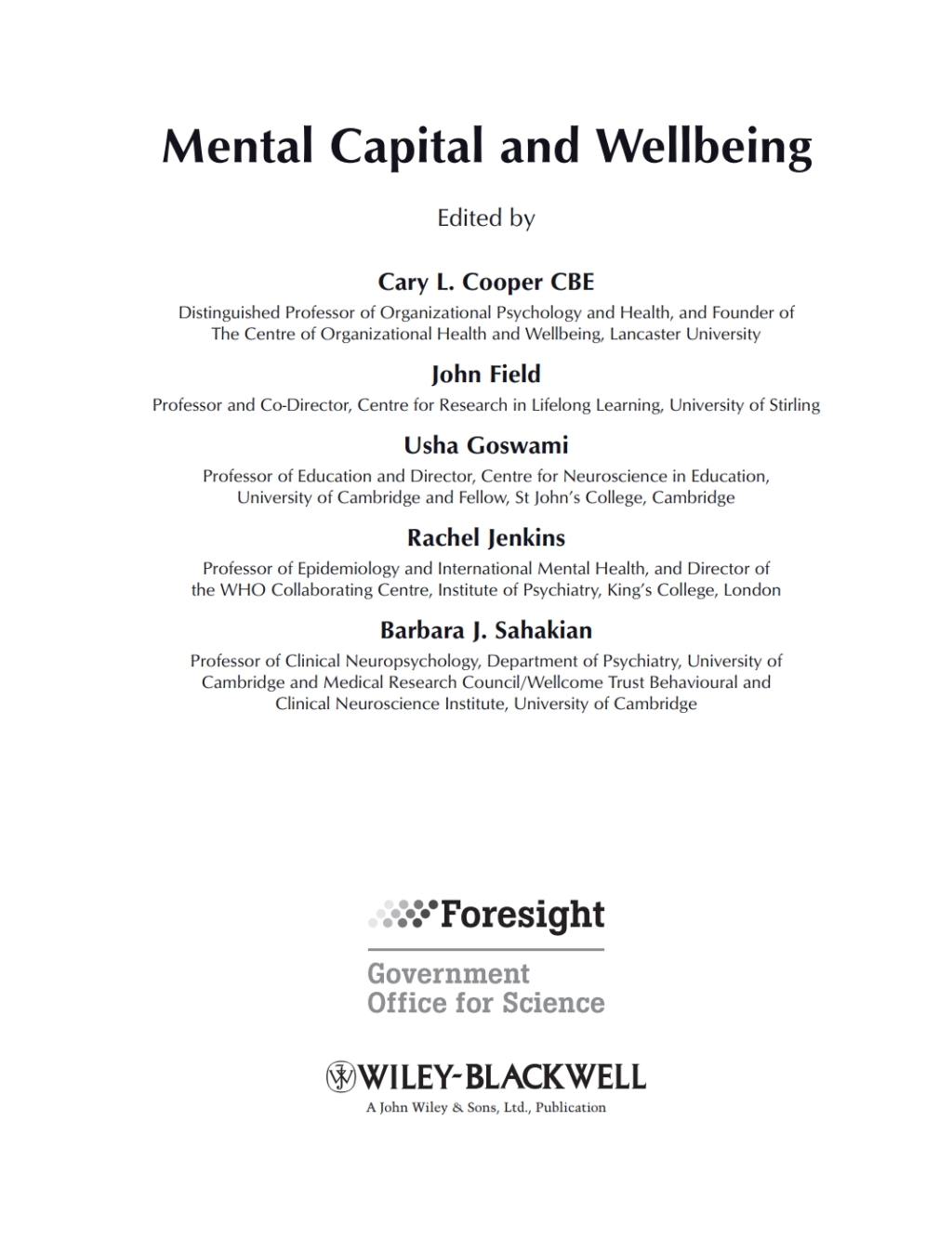 Mental Capital and Wellbeing 1st Edition â€“ PDF/EPUB Version Downloadable