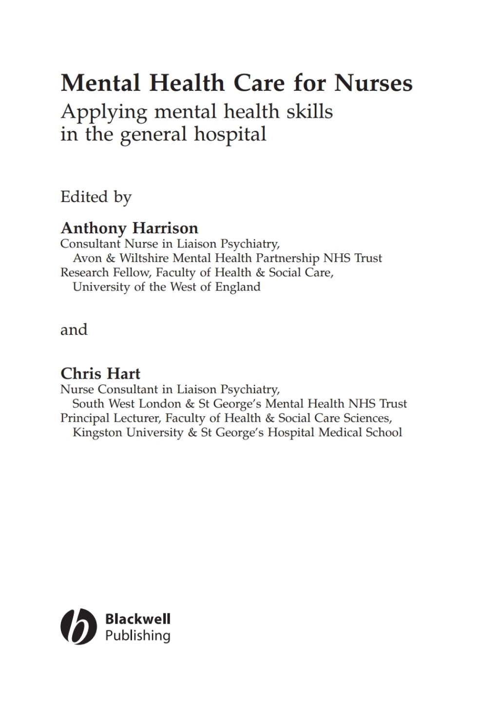 Mental Health Care for Nurses Applying Mental Health Skills in the General Hospital 1st Edition â€“ PDF/EPUB Version Downloadable