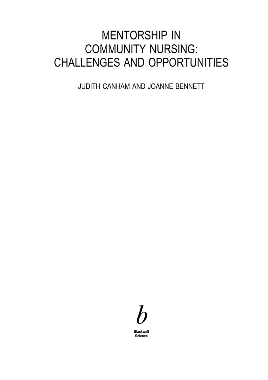 Mentorship in Community Nursing Challenges and Opportunities 1st Edition â€“ PDF/EPUB Version Downloadable