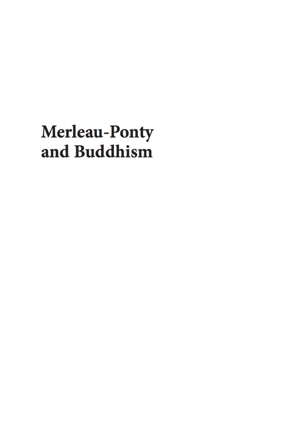 Merleau-Ponty and Buddhism 1st Edition â€“ PDF/EPUB Version Downloadable