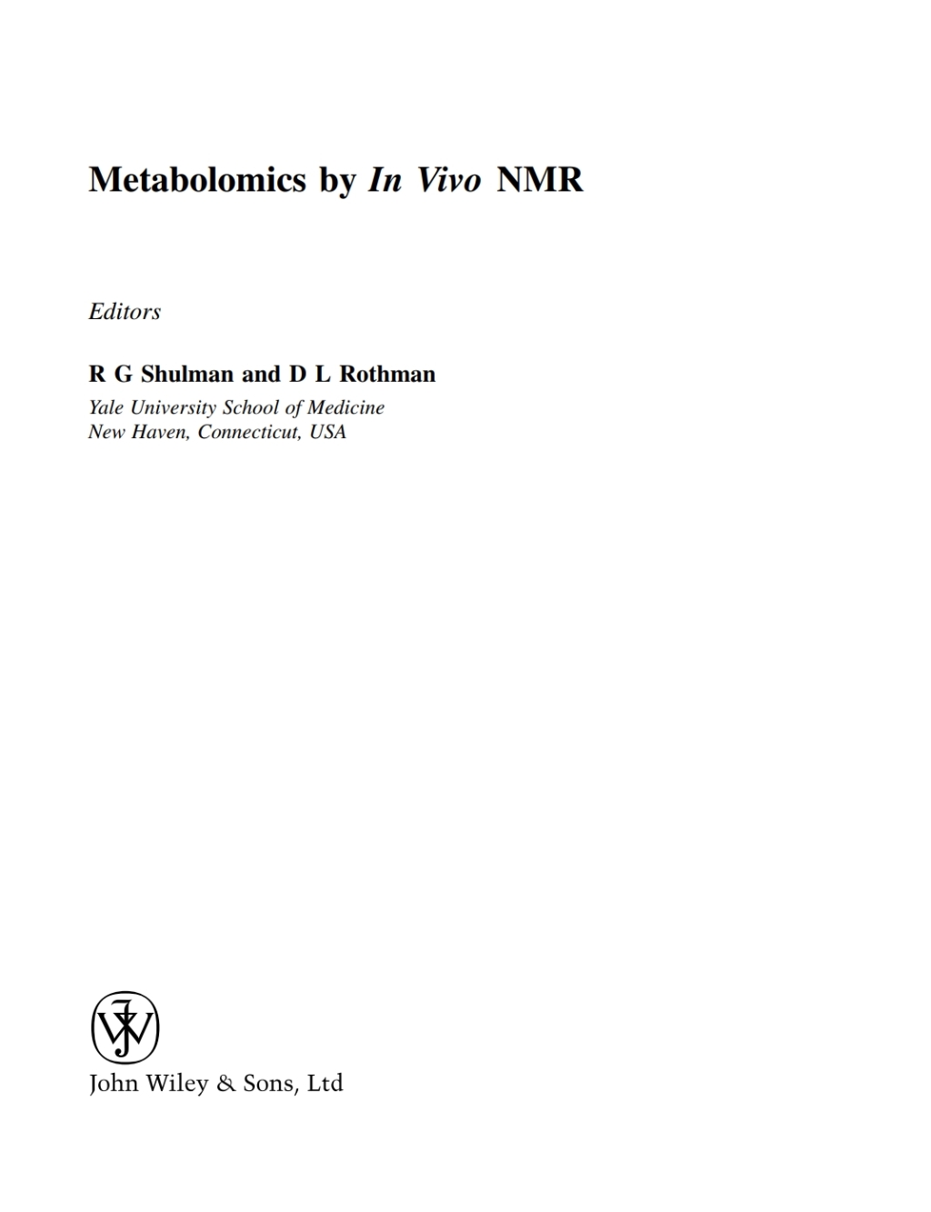 Metabolomics by In Vivo NMR The Goal of Proteomics 1st Edition â€“ PDF/EPUB Version Downloadable