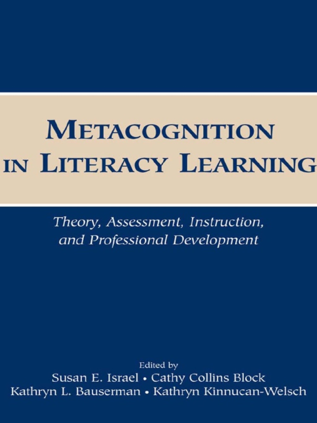 Metacognition in Literacy Learning Theory, Assessment, Instruction, and Professional Development 1st Edition â€“ PDF/EPUB Version Downloadable