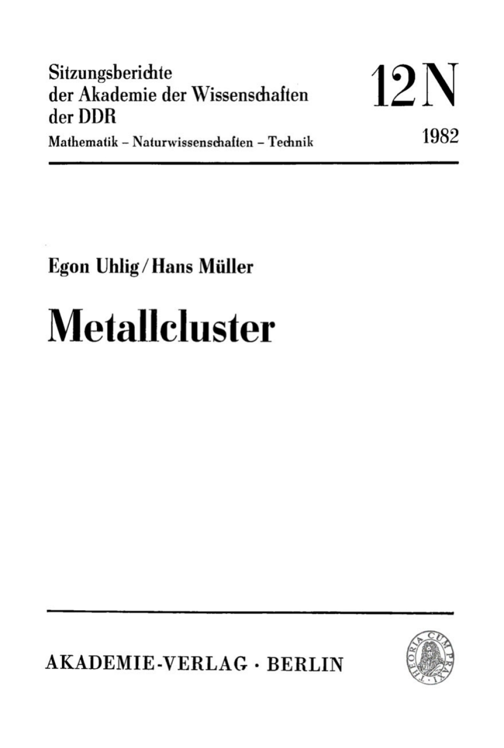 Metallcluster 1st Edition â€“ PDF/EPUB Version Downloadable