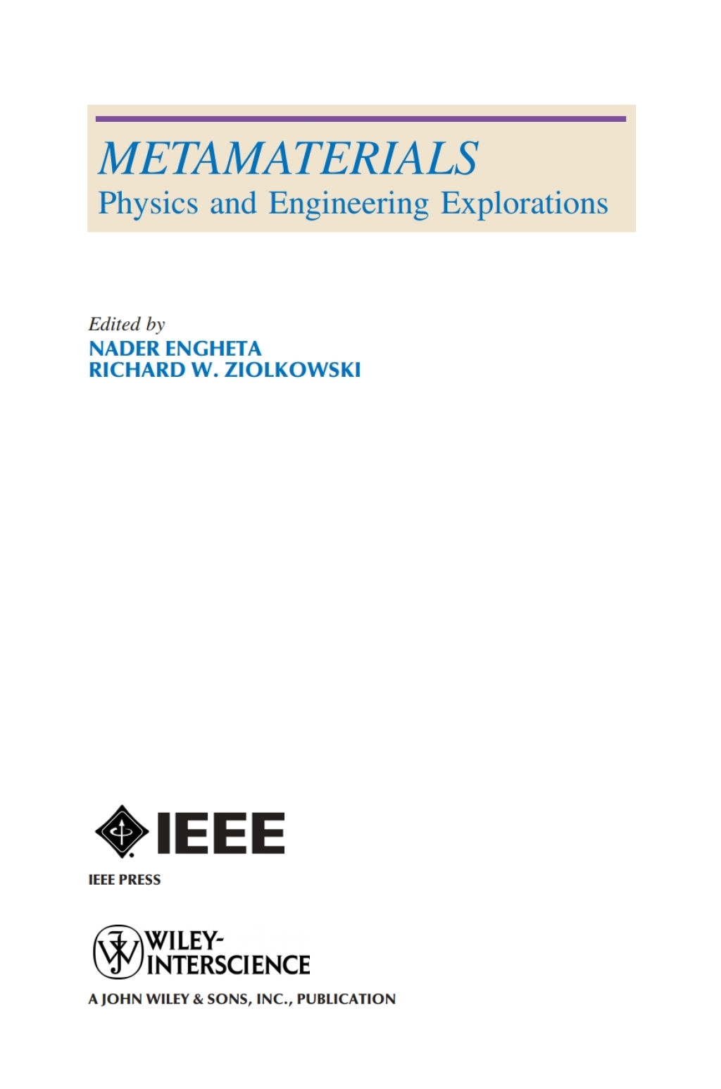 Metamaterials: Physics and Engineering Explorations Physics and Engineering Explorations 1st Edition â€“ PDF/EPUB Version Downloadable