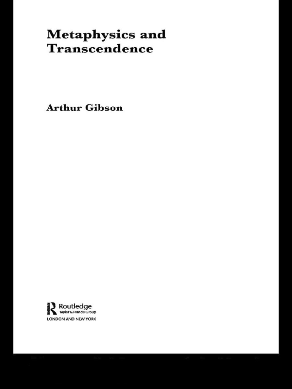 Metaphysics and Transcendence 1st Edition â€“ PDF/EPUB Version Downloadable