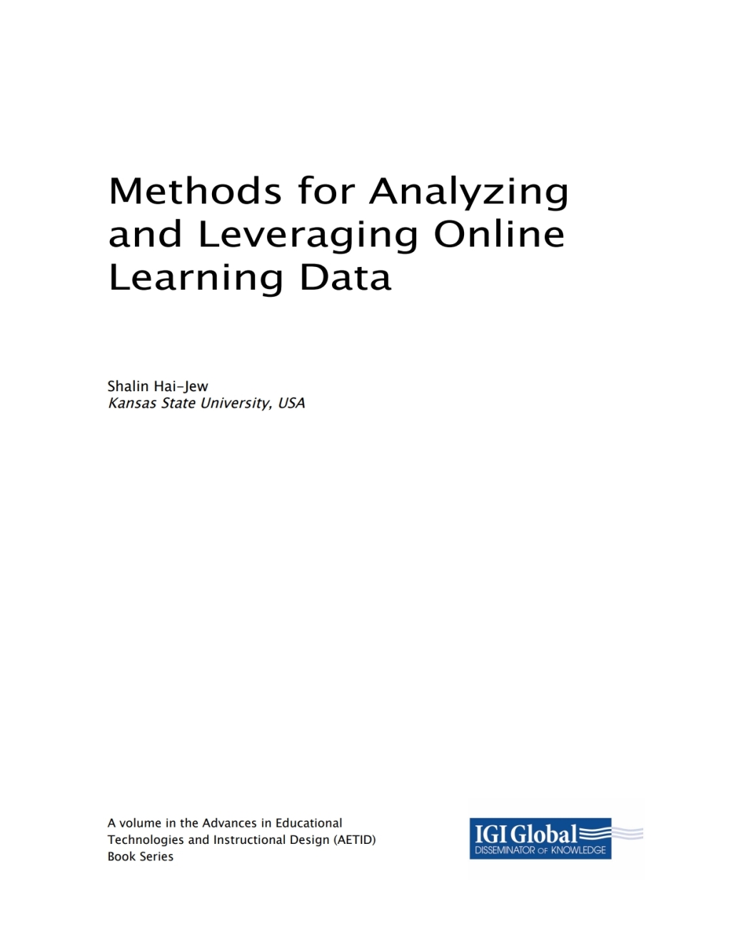 Methods for Analyzing and Leveraging Online Learning Data  â€“ PDF/EPUB Version Downloadable