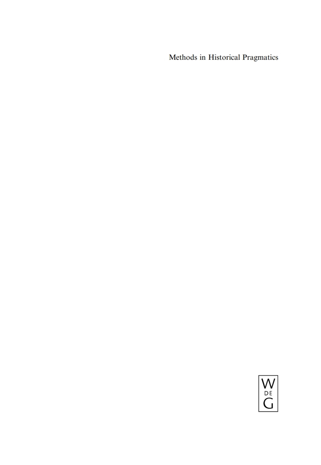 Methods in Historical Pragmatics 1st Edition â€“ PDF/EPUB Version Downloadable