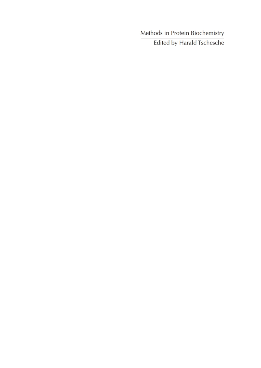 Methods in Protein Biochemistry 1st Edition â€“ PDF/EPUB Version Downloadable