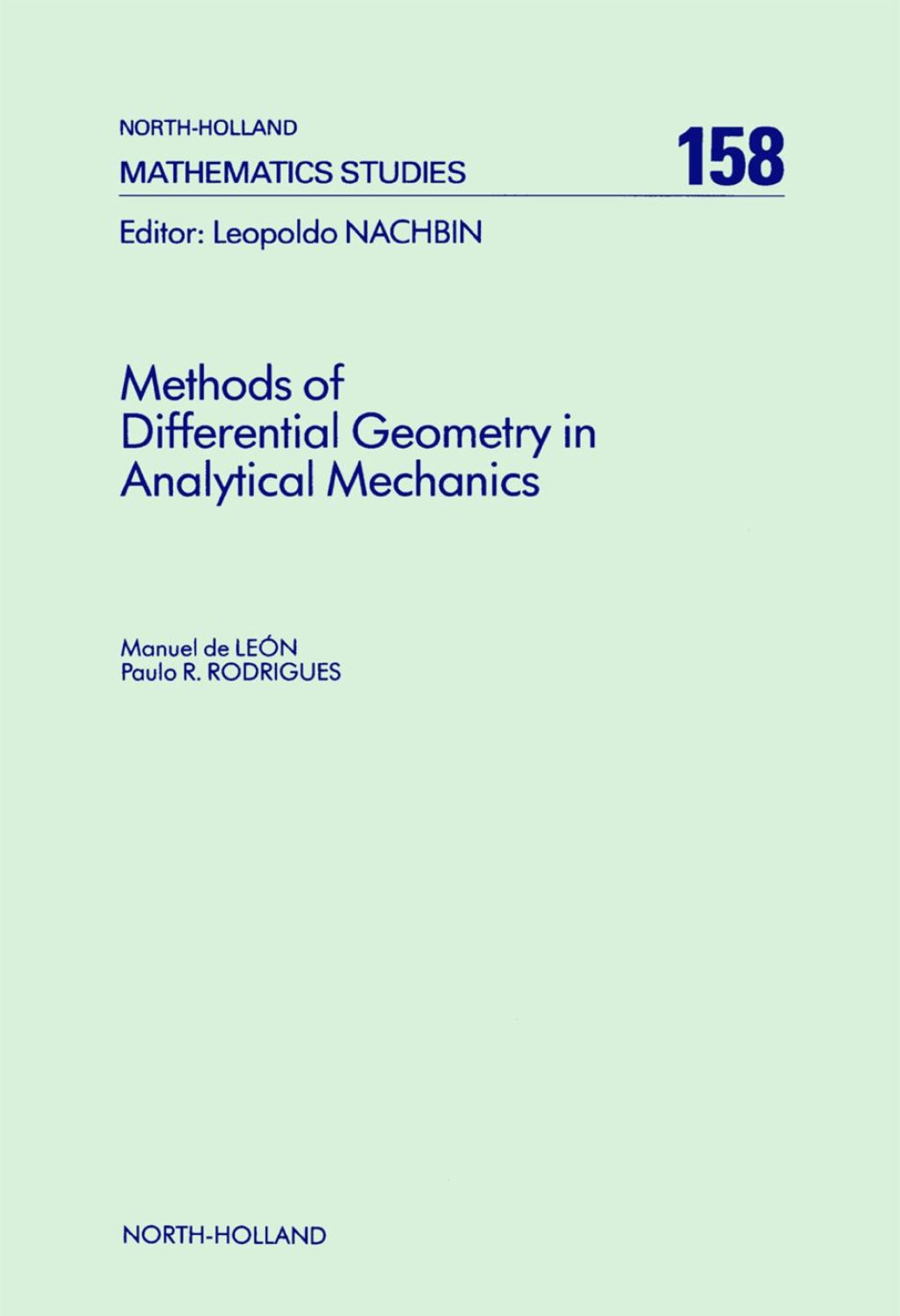 Methods of Differential Geometry in Analytical Mechanics  â€“ PDF/EPUB Version Downloadable