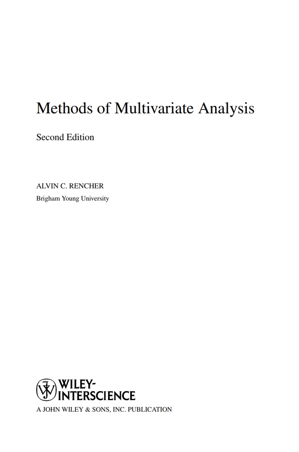 Methods of Multivariate Analysis 2nd Edition â€“ PDF/EPUB Version Downloadable