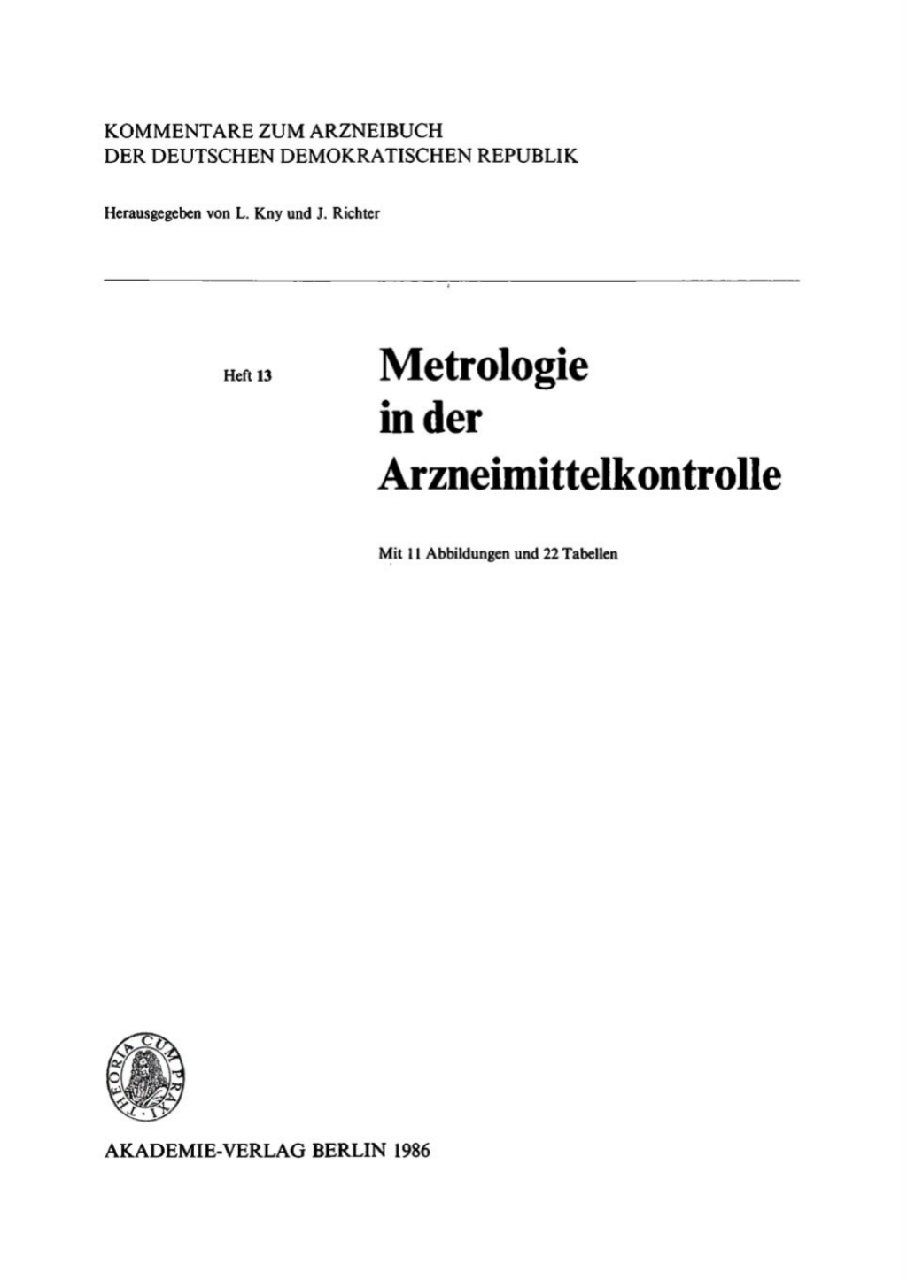 Metrologie in der Arzneimittelkontrolle 1st Edition â€“ PDF/EPUB Version Downloadable