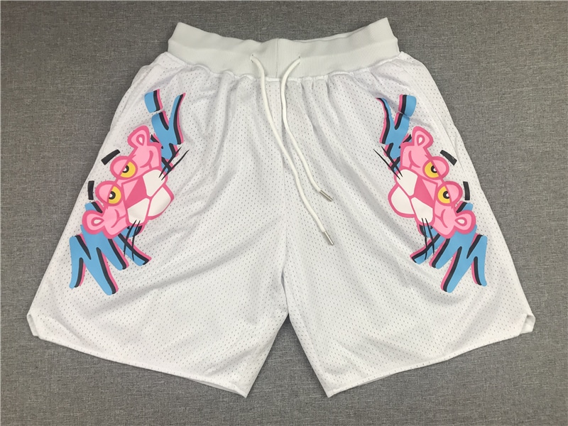 Miami Heat Pink Panther Vice White Basketball Shorts - Basketball Shorts Store