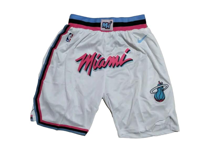 Miami Heat White Shorts - Basketball Shorts Store
