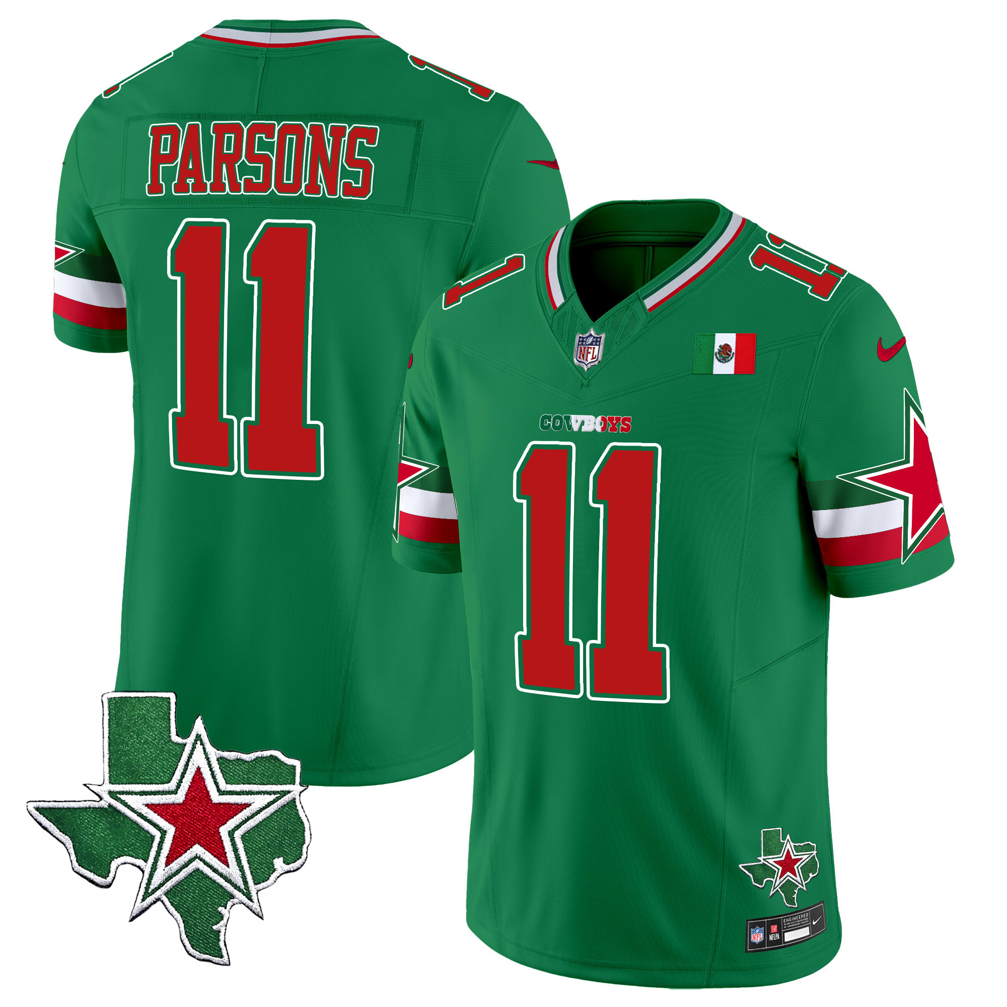 Micah Parsons Men's Dallas Cowboys 2024 Mexico Vapor Limited Green Jersey - All Stitched