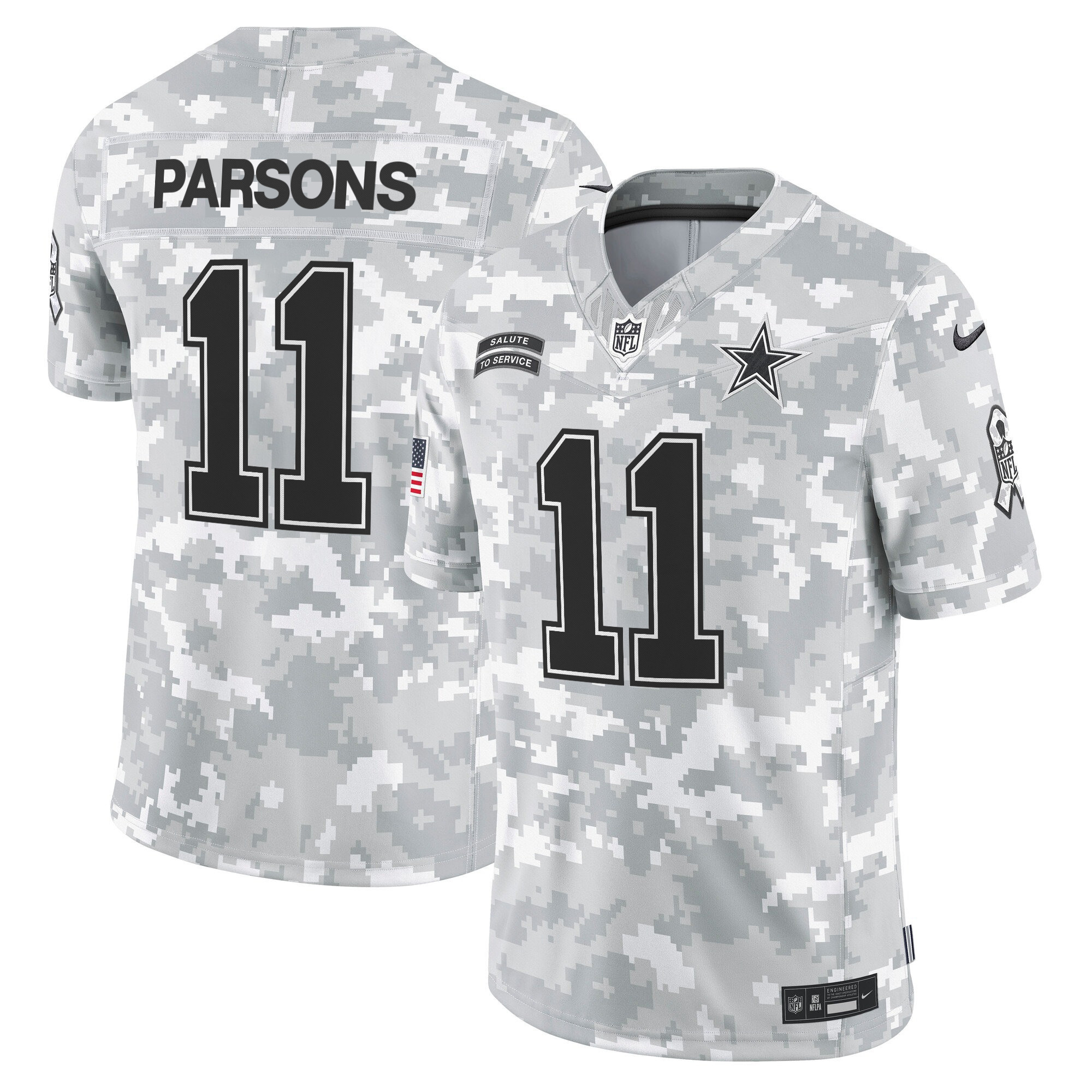 Micah Parsons Men's Dallas Cowboys 2024 Salute to Service Vapor Limited Arctic Camo Jersey - All Stitched