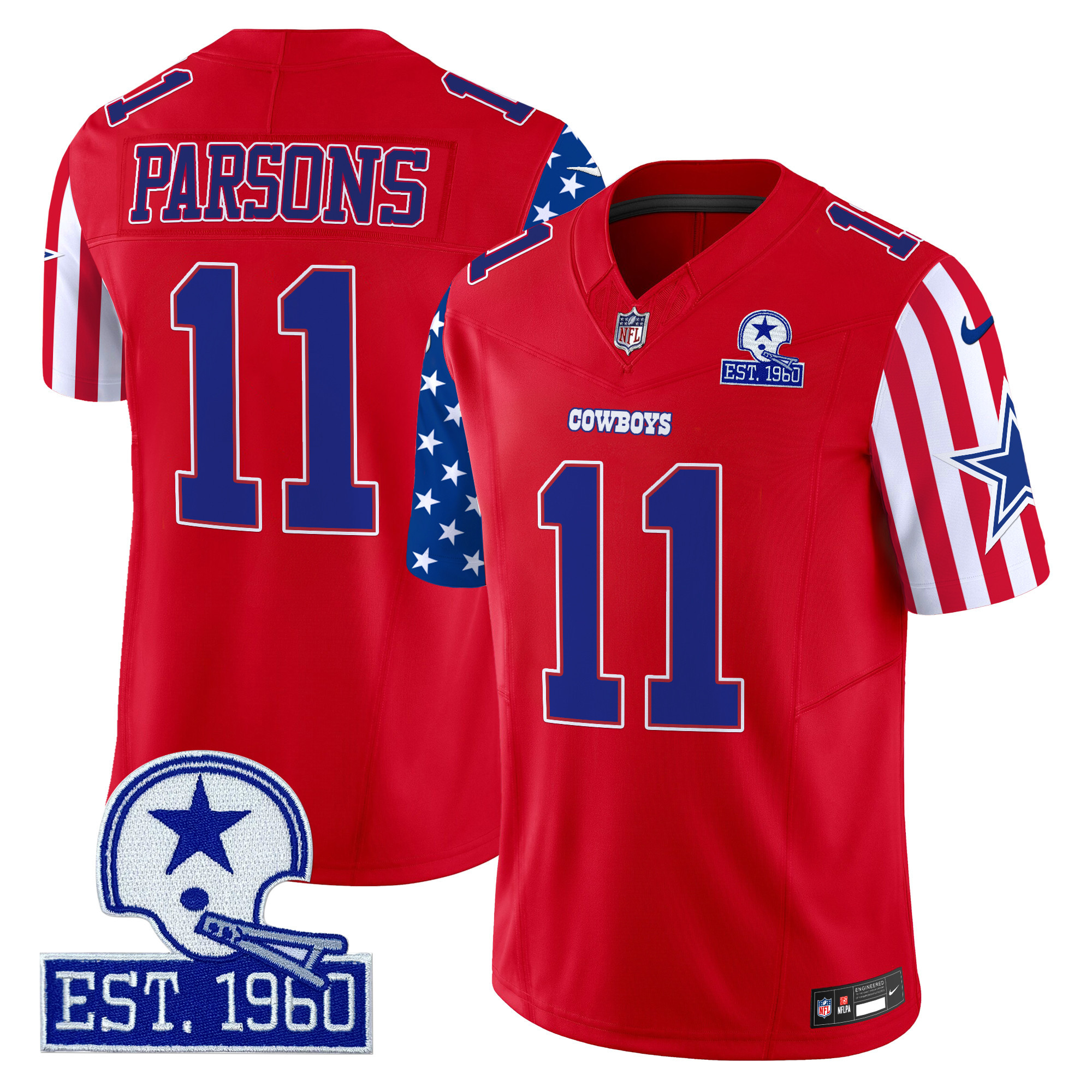 Micah Parsons Men's Dallas Cowboys American Style Vapor Limited Red Jersey - All Stitched