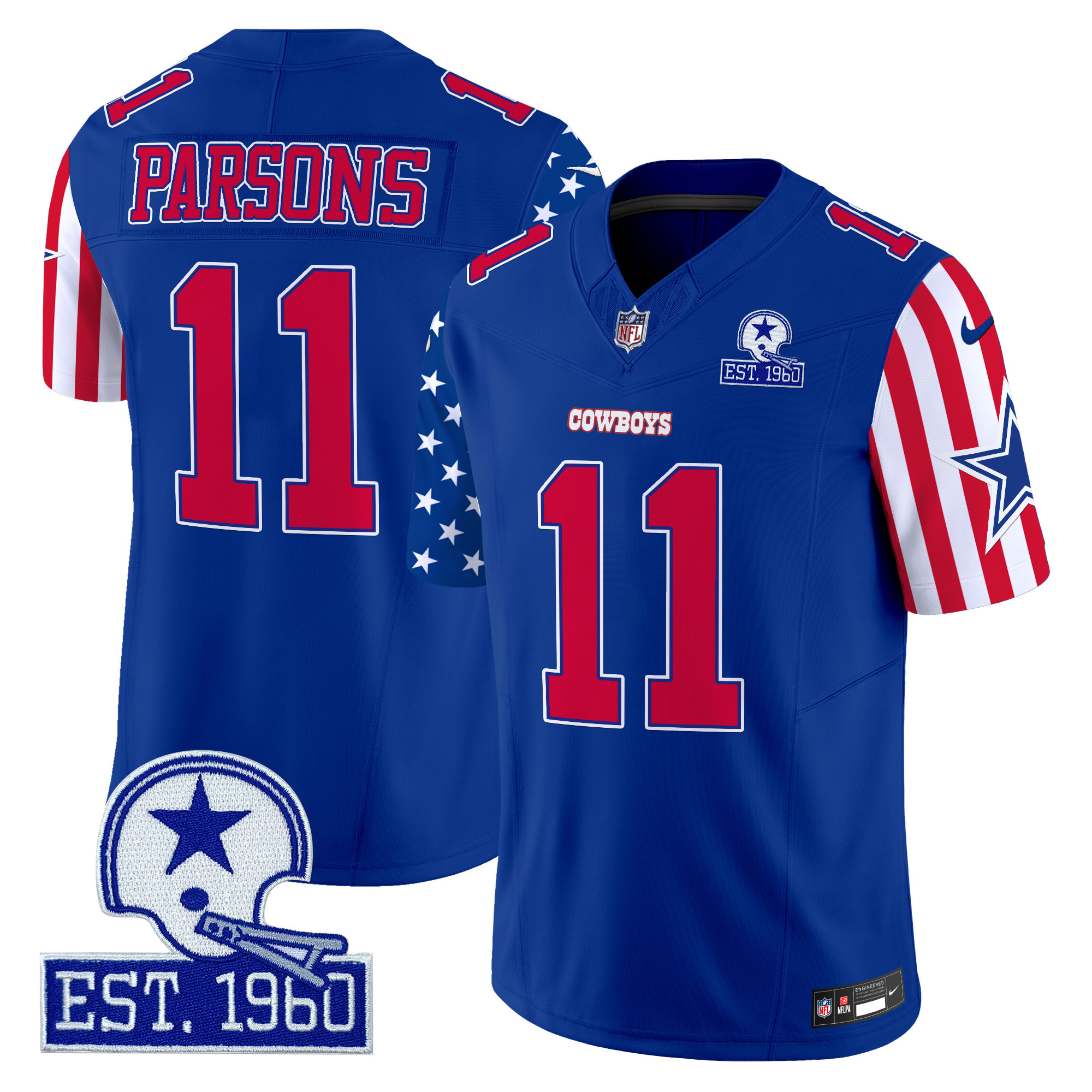 Micah Parsons Men's Dallas Cowboys American Style Vapor Limited Royal Jersey - All Stitched