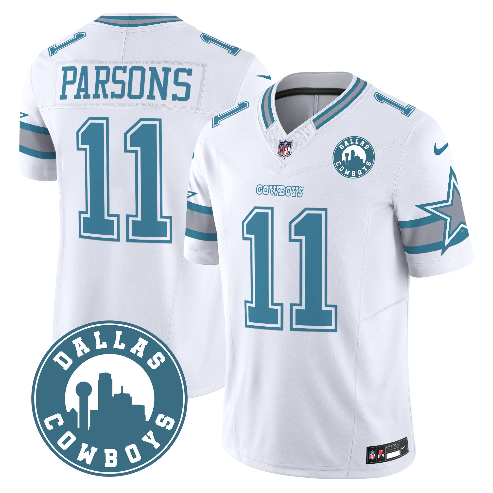 Micah Parsons Men's Dallas Cowboys "Dallas City" Patch Vapor Limited Heritage Jersey - All Stitched