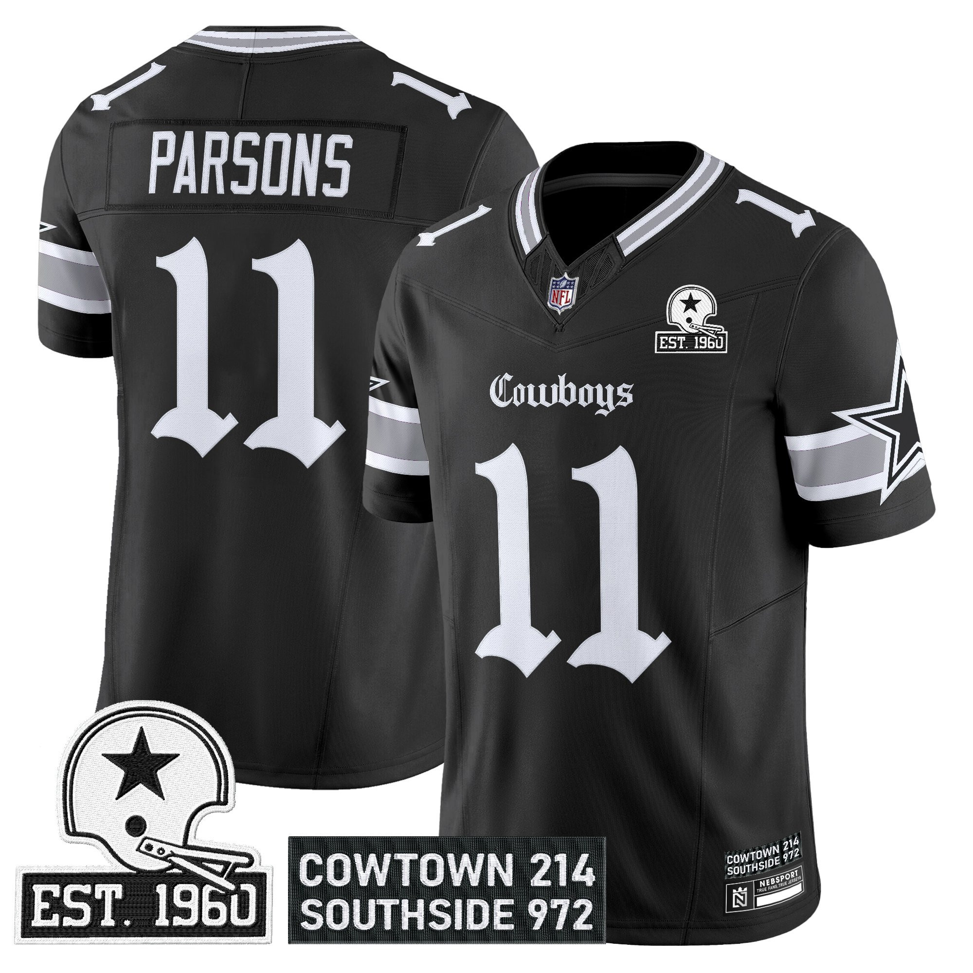 Micah Parsons Men's Dallas Cowboys 'Gothic Lone Star Edition' Vapor Limited Black Jersey - All Stitched