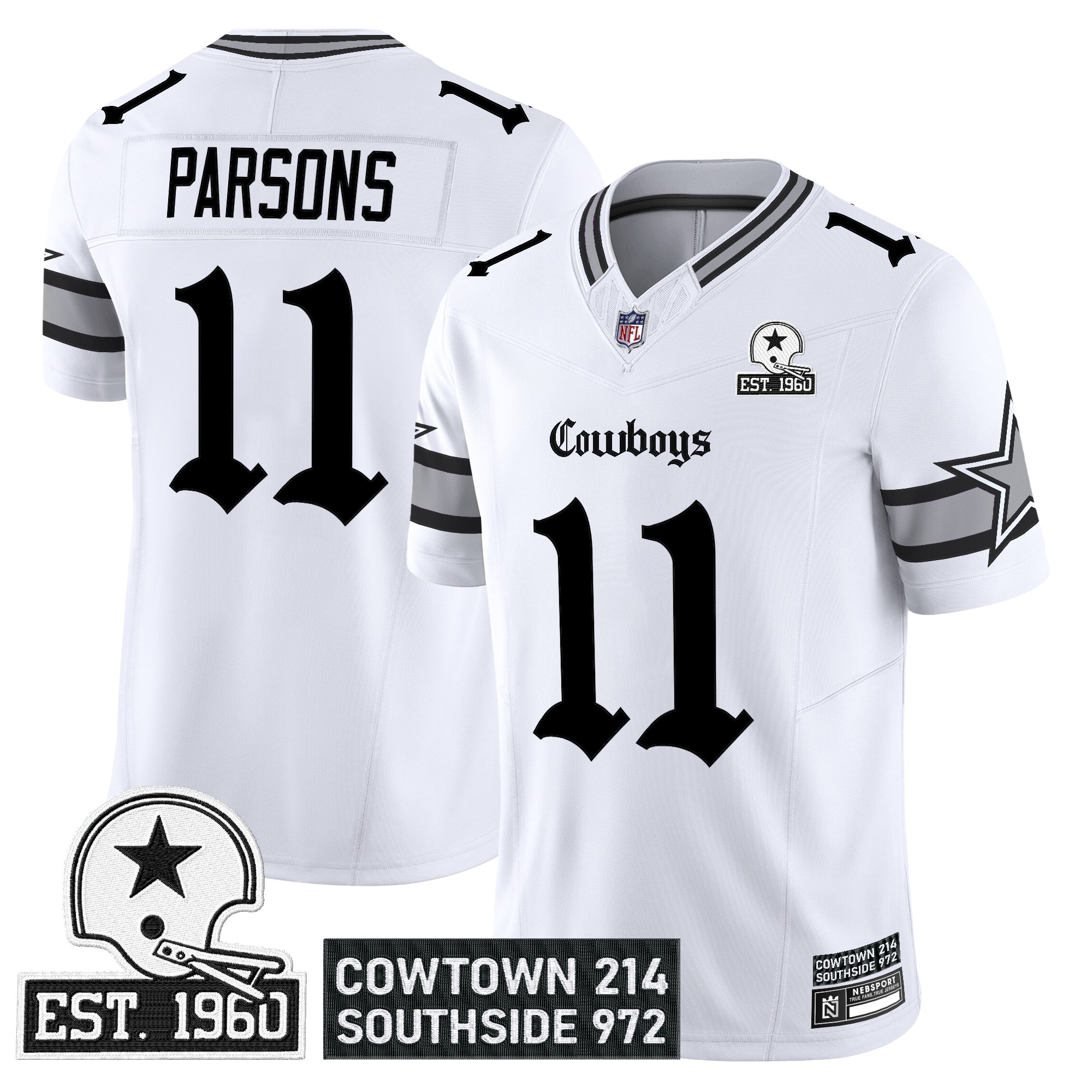 Micah Parsons Men's Dallas Cowboys 'Gothic Lone Star Edition' Vapor Limited White Jersey - All Stitched