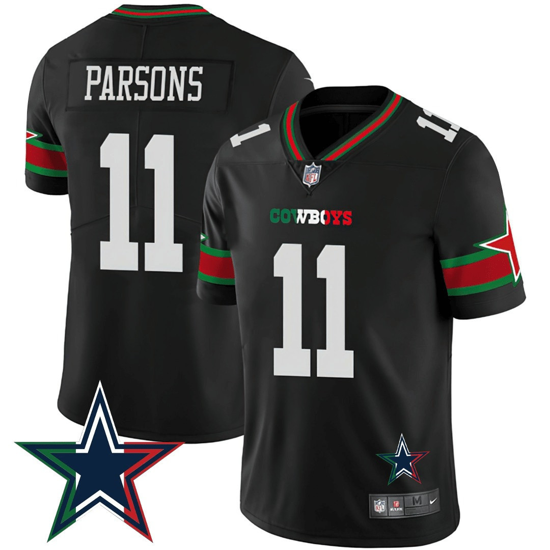Micah Parsons Men's Dallas Cowboys Mexico Vapor Black Jersey - All Stitched
