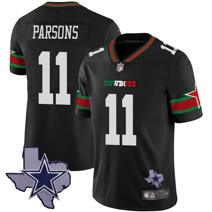 Micah Parsons Men's Dallas Cowboys Mexico Vapor Black Star Jersey - All Stitched