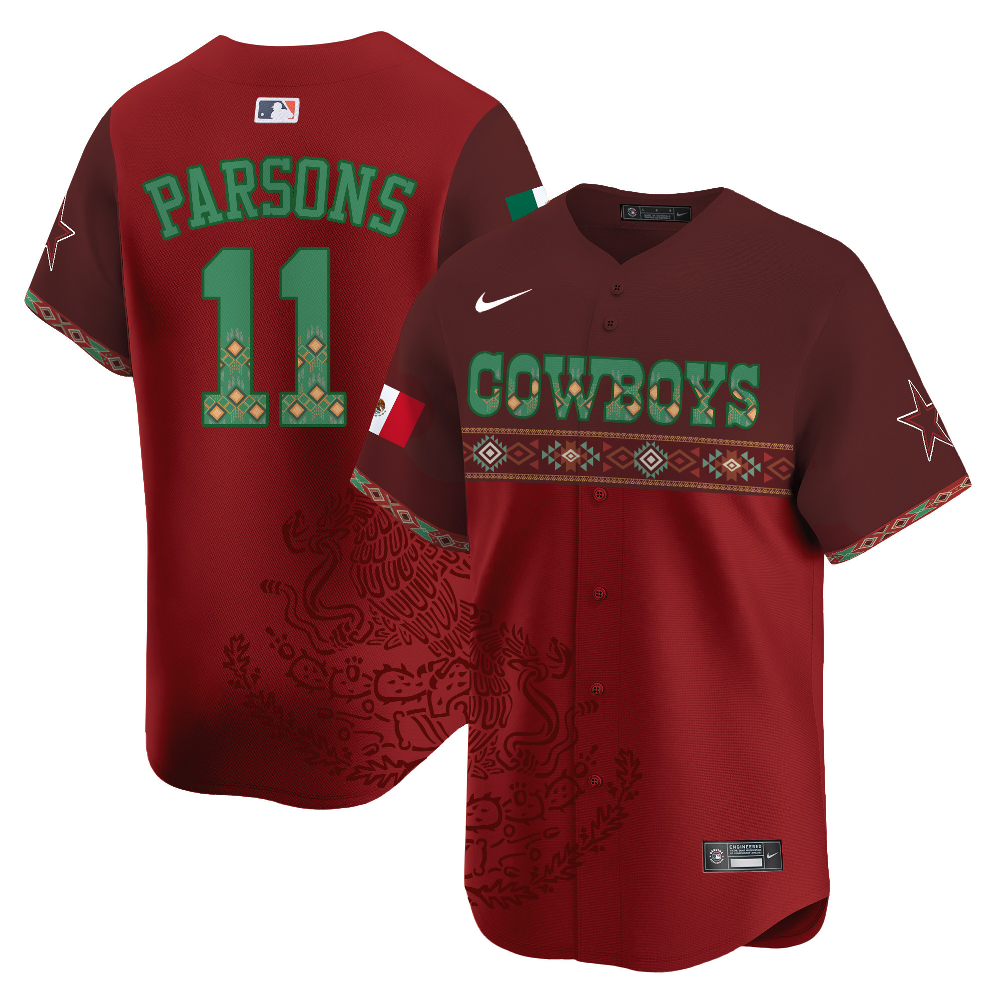 Micah Parsons Men's Dallas Cowboys Mexico Vapor Premier Limited Jersey - Printed Red Jersey - All Stitched
