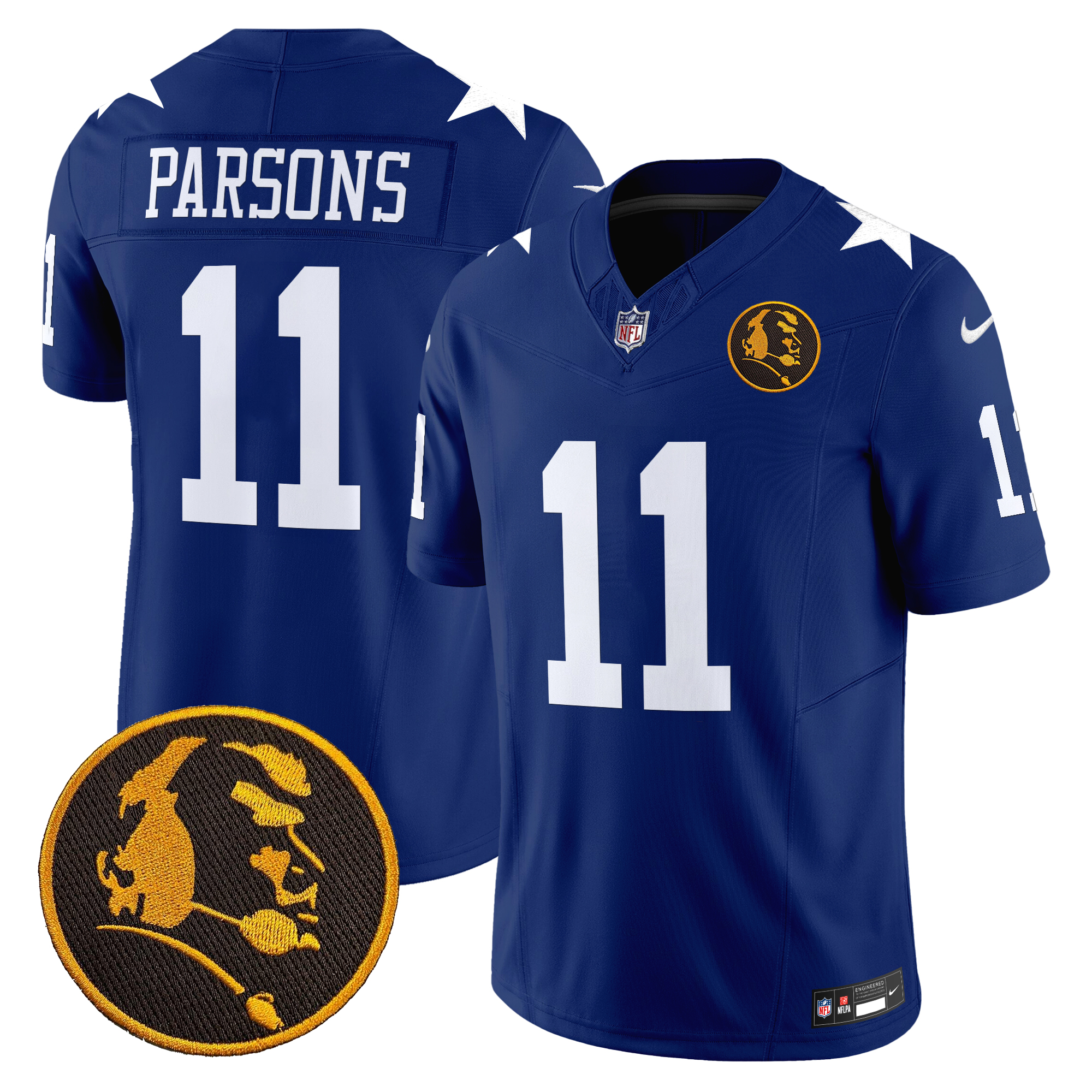 Micah Parsons Men's Dallas Cowboys Texas & John Madden Patch Vapor Limited Royal Jersey - All Stitched