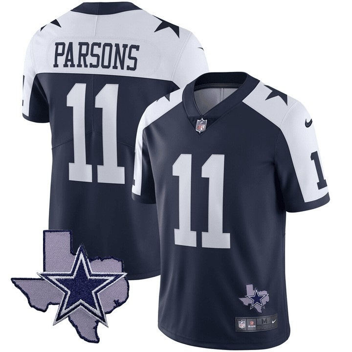 Micah Parsons Men's Dallas Cowboys Texas Patch Vapor Alternate Jersey - All Stitched