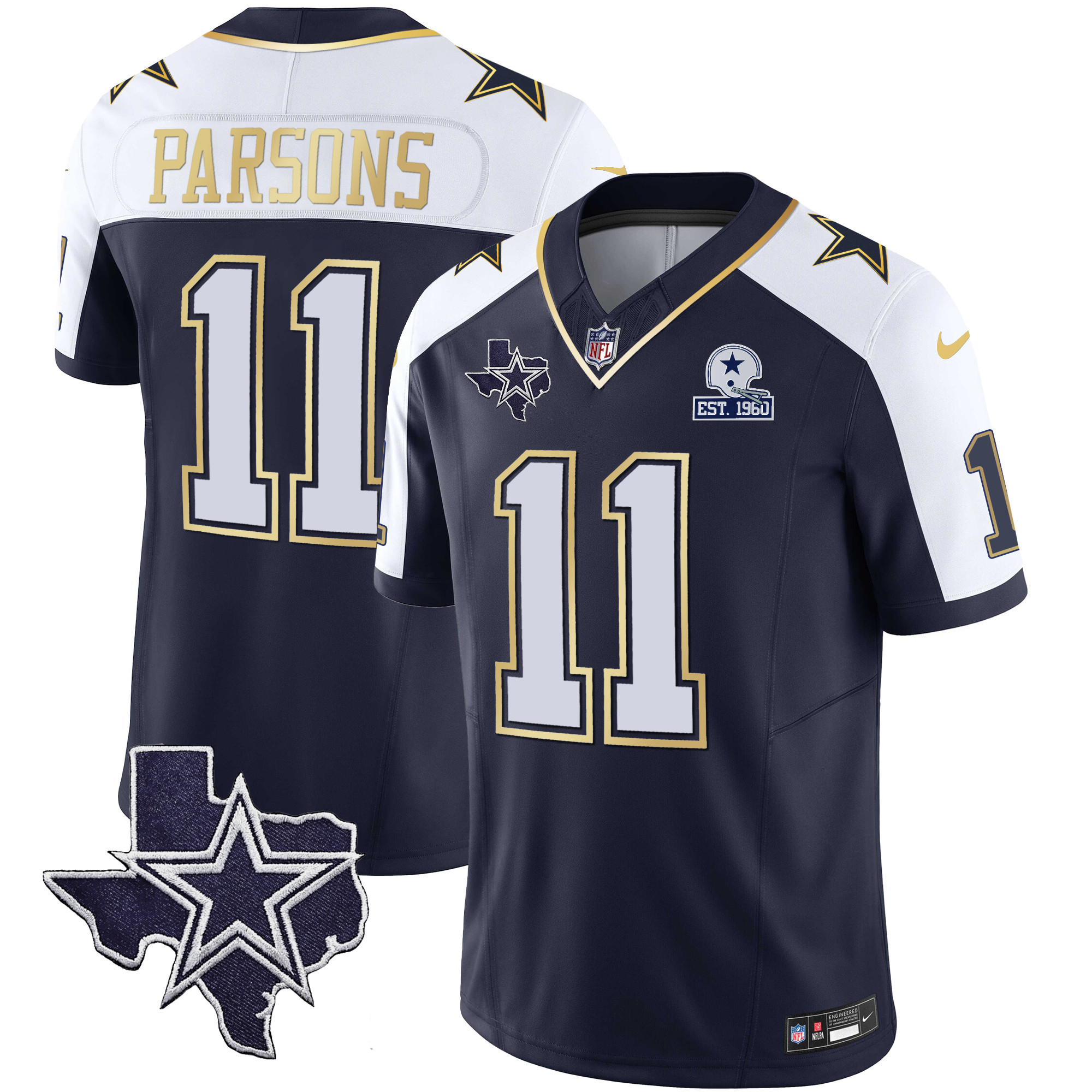 Micah Parsons Men's Dallas Cowboys Vapor Gold Alternate Jersey - All Stitched