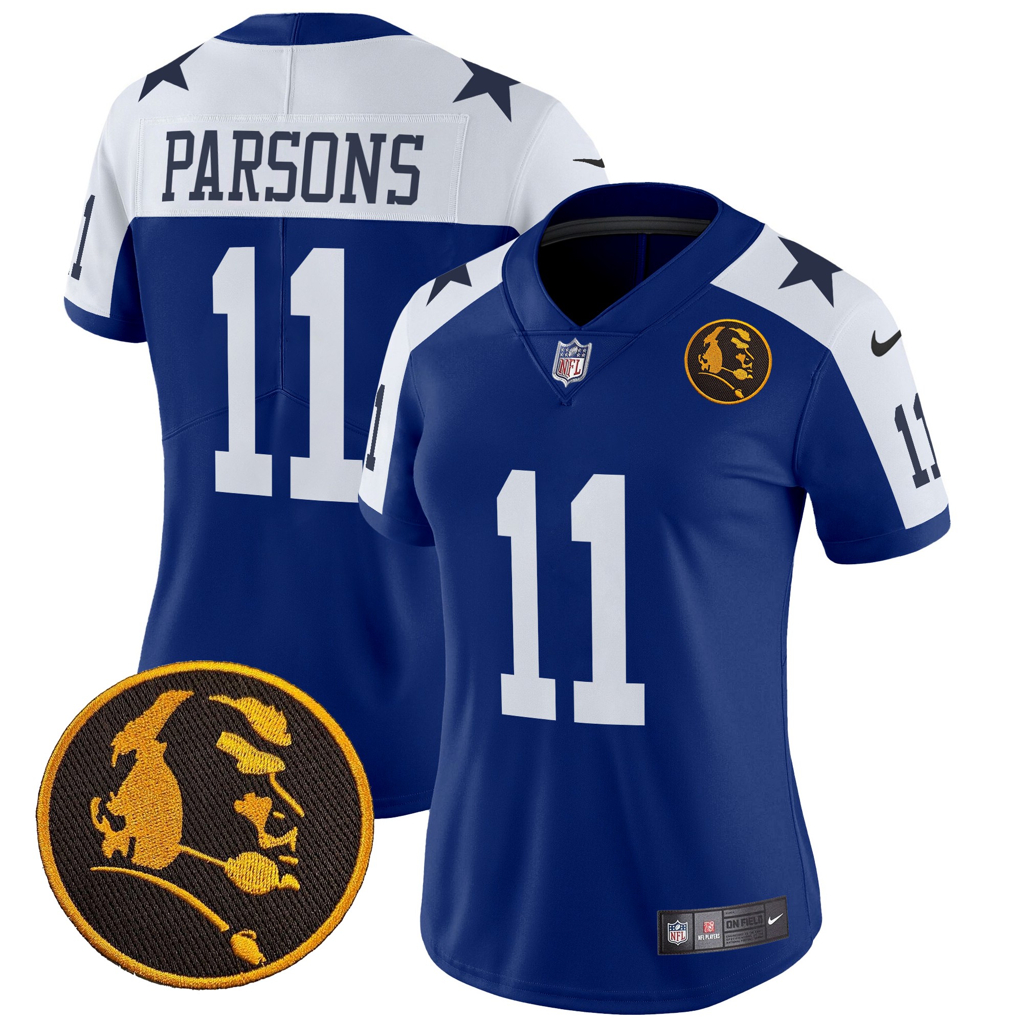Micah Parsons Women's Dallas Cowboys Texas & John Madden Patch Vapor Limited Royal Alternate Jersey - All Stitched