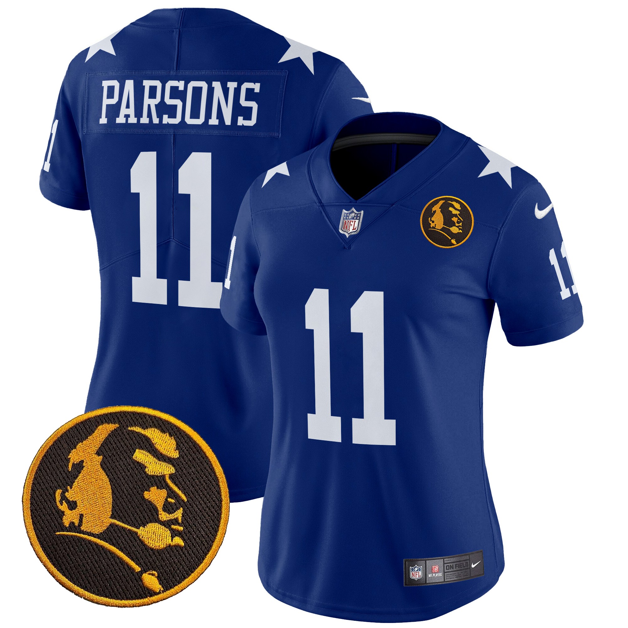 Micah Parsons Women's Dallas Cowboys Texas & John Madden Patch Vapor Limited Royal Jersey - All Stitched