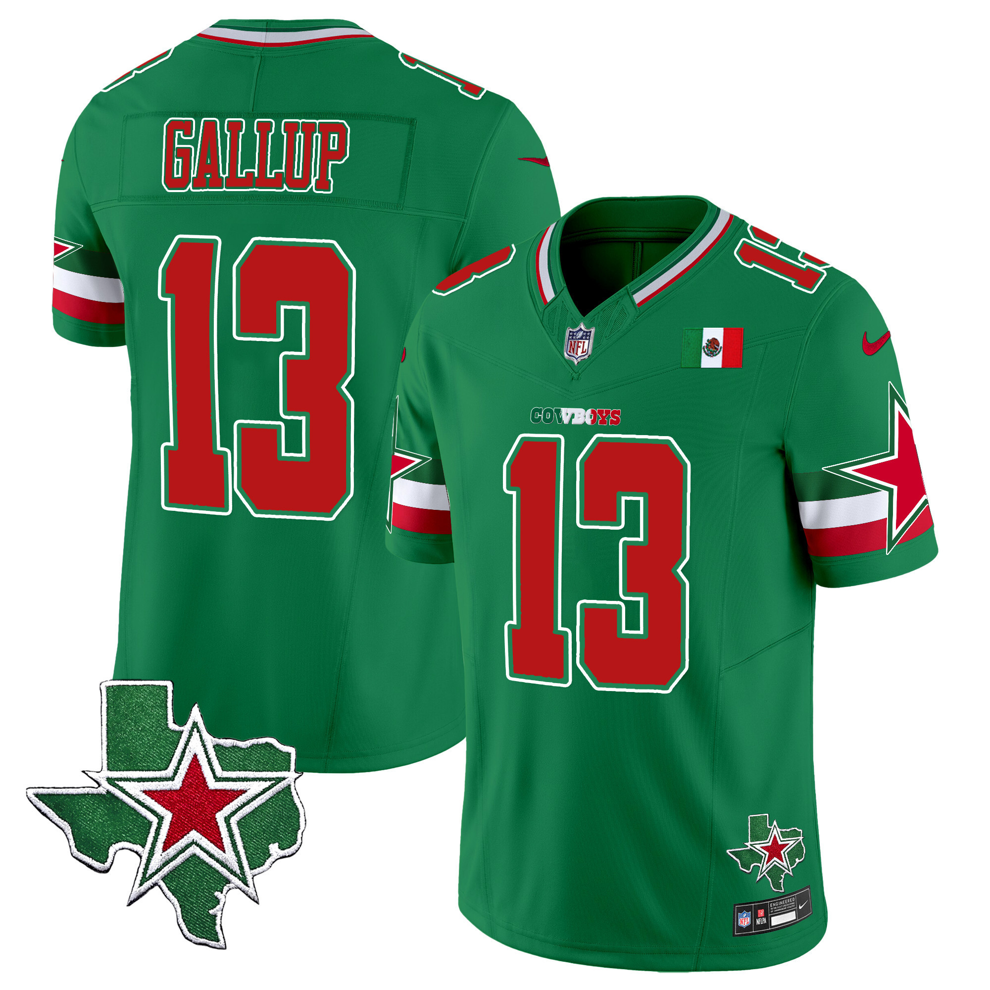 Michael Gallup Men's Dallas Cowboys 2024 Mexico Vapor Limited Green Jersey - All Stitched