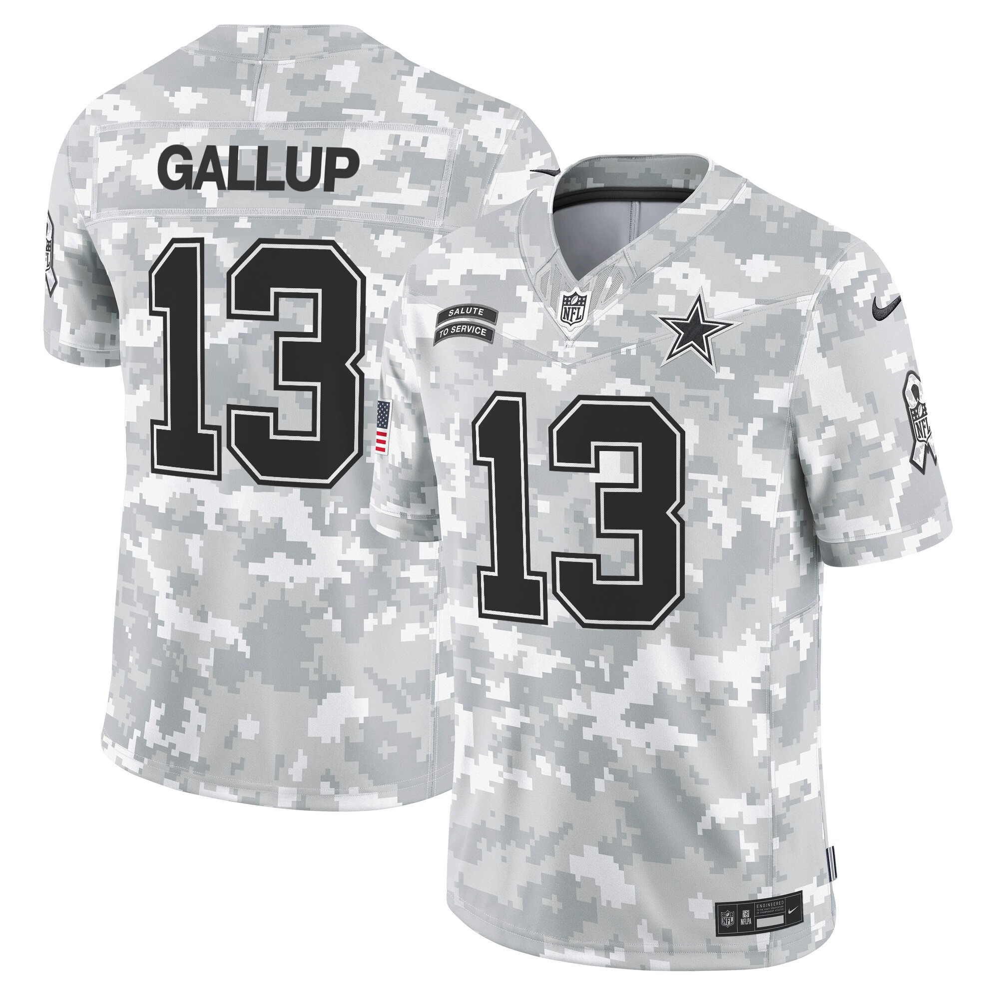 Michael Gallup Men's Dallas Cowboys 2024 Salute to Service Vapor Limited Arctic Camo Jersey - All Stitched