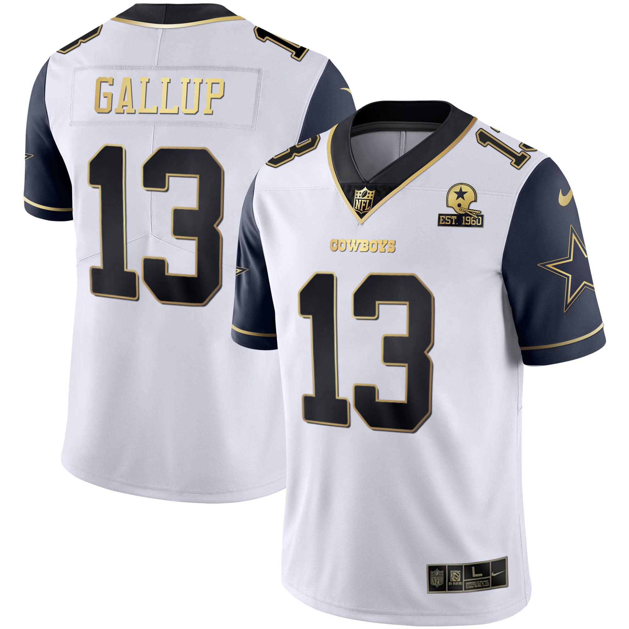 Michael Gallup Men's Dallas Cowboys Alternate Vapor Black Gold & Navy Gold Limited - All Stitched Navy Color Rush Jersey - All Stitched