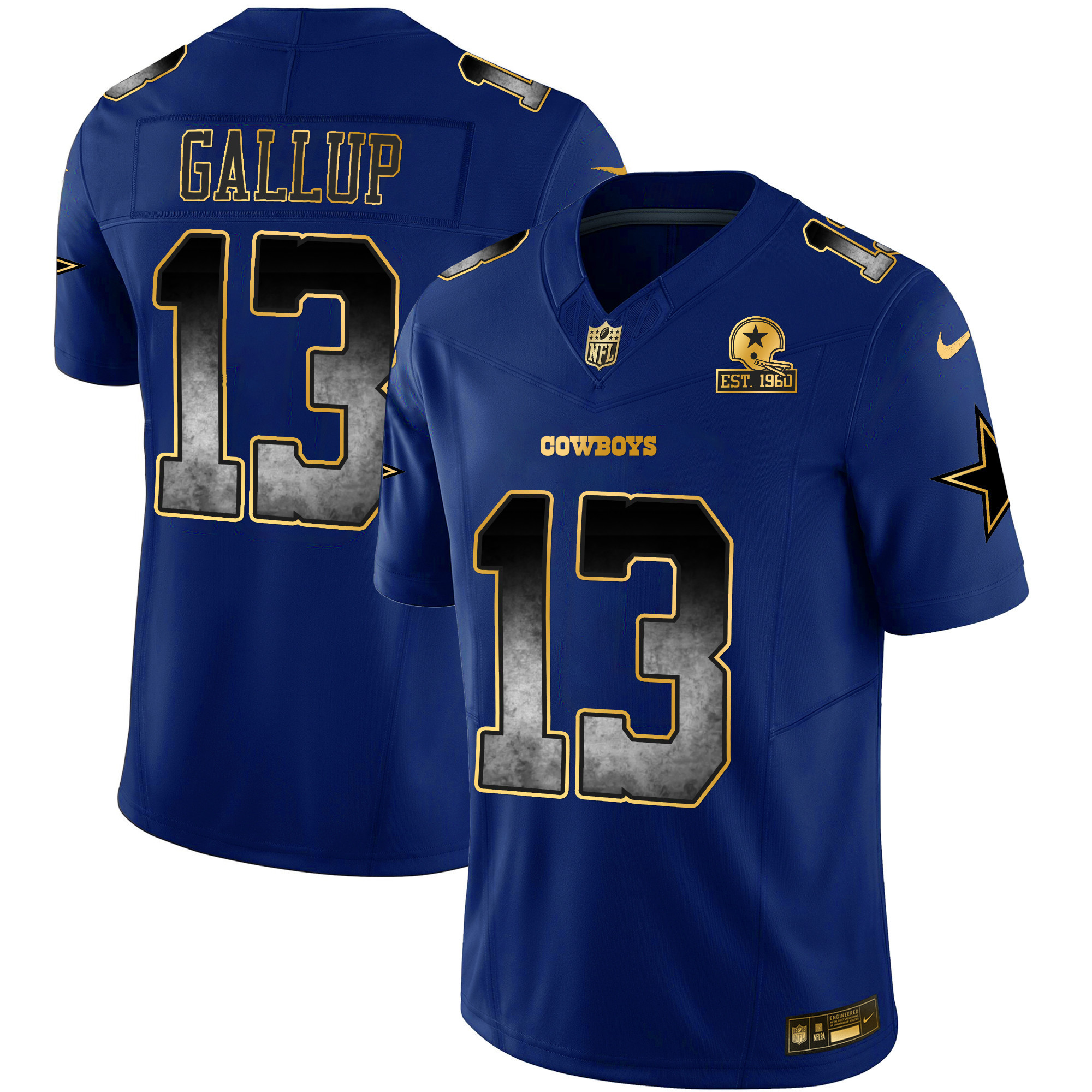 Michael Gallup Men's Dallas Cowboys Arch Smoke Vapor Royal Jersey - All Stitched